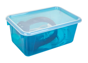 Storex petit bac à rangement avec couvercle, teinte sarcelle, lot de 5                                                  