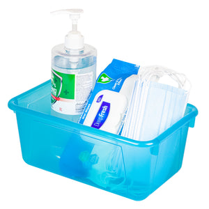 Storex petit bac à rangement avec couvercle, teinte sarcelle, lot de 5                                                  