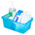 Storex petit bac à rangement avec couvercle, teinte sarcelle, lot de 5                                                  