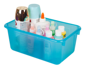 Small Cubby Bin with Lid, Tint Teal