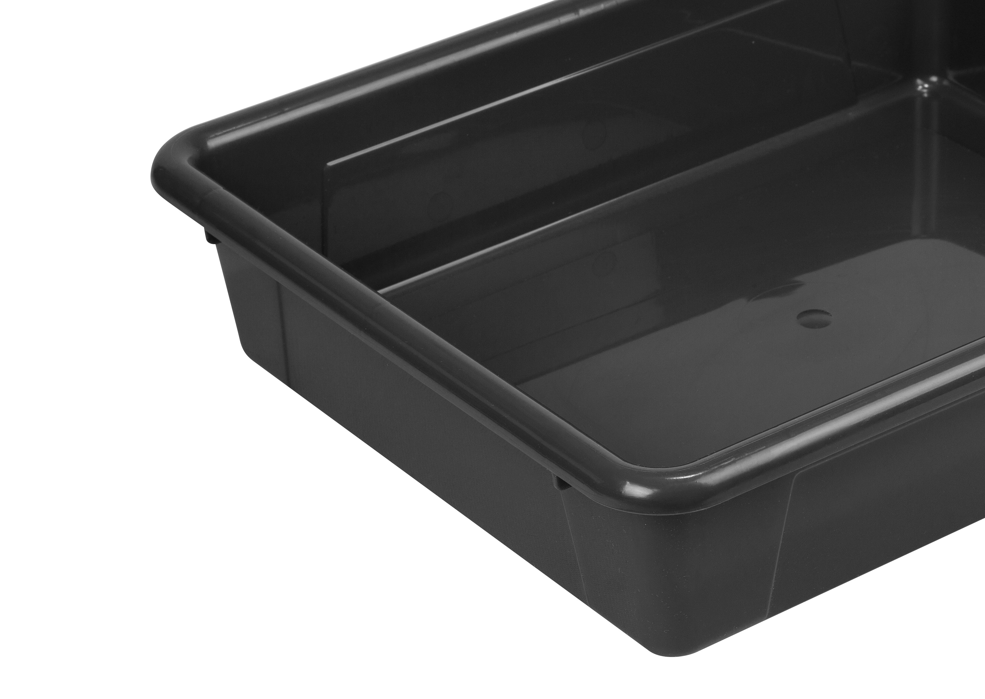 thumbnail image 2 of Storex Flat Storage Trays With Lids, Letter Size, 10x13x3 Inches, Black, 5-Pack 2 of 13