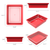 Flat Storage Tray, Red