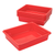 Storex Storage Tray, Letter Size, 10 x 13 x 3 Inches, Red, 5-Pack
