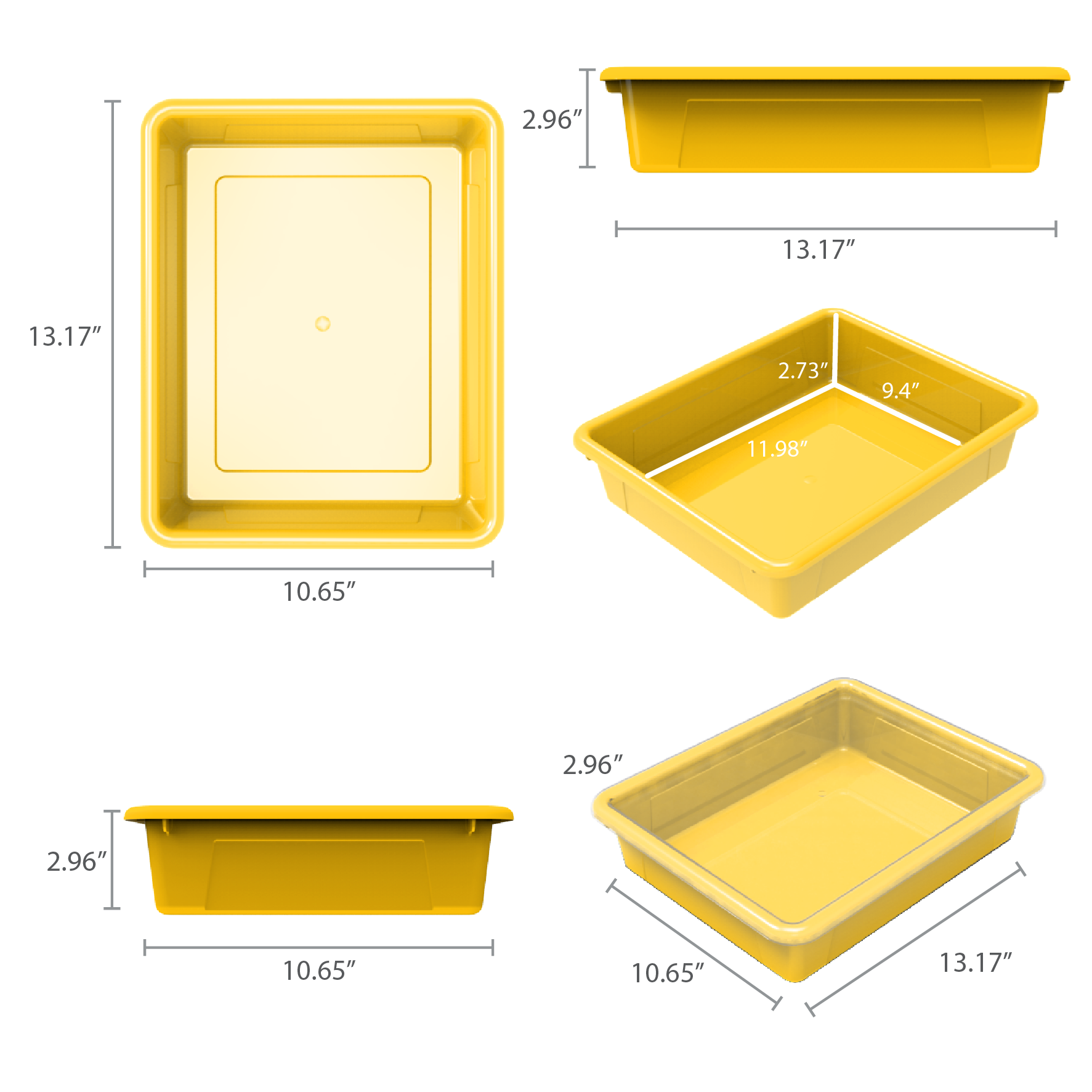 Flat Storage Tray, Yellow – Storex