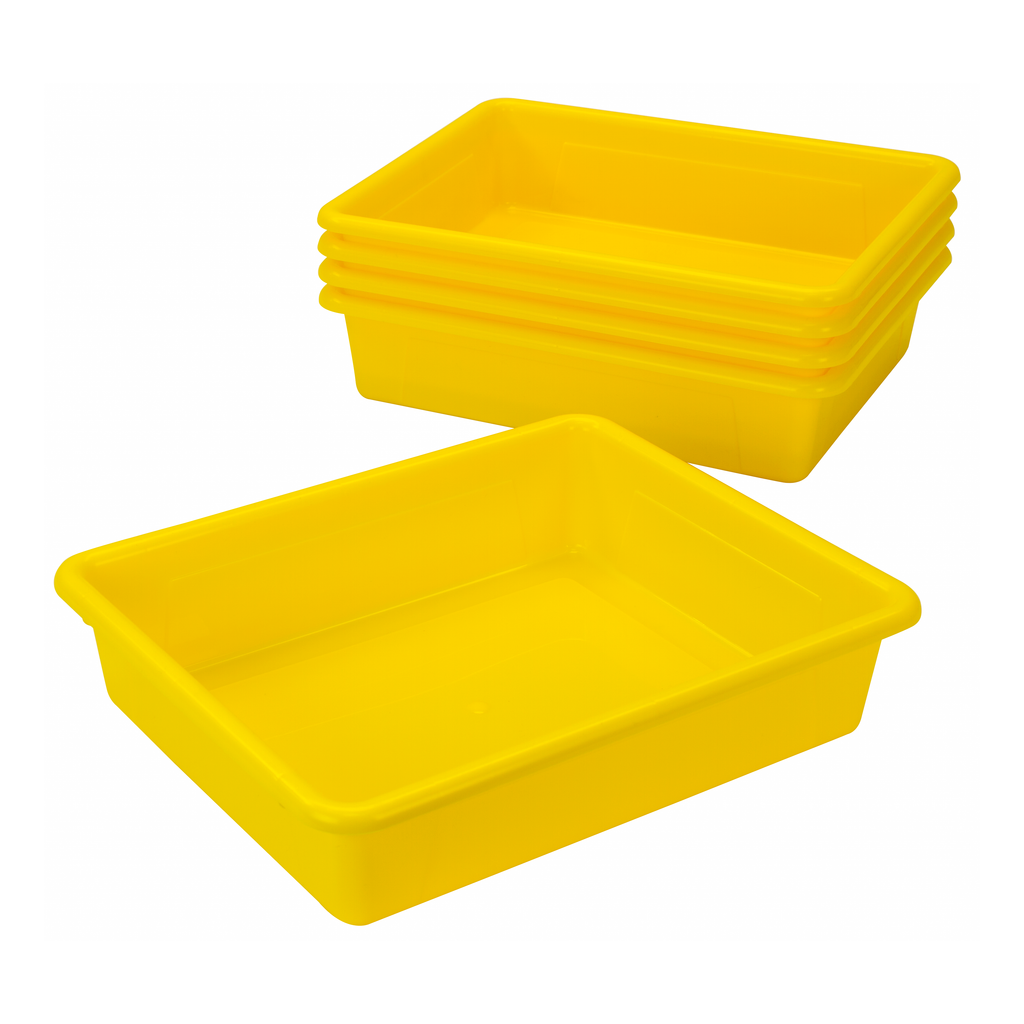 3 Pack Storex Letter Size Flat Storage Tray Organizer Bin with Non-Snap Lid