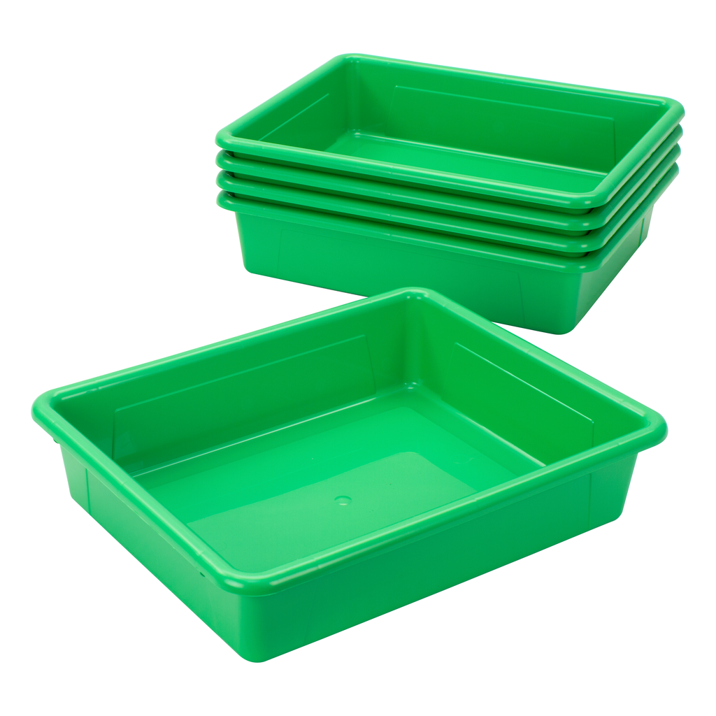 Letter Size Tray with Lid, Flat Storage Bin, 10-Pack