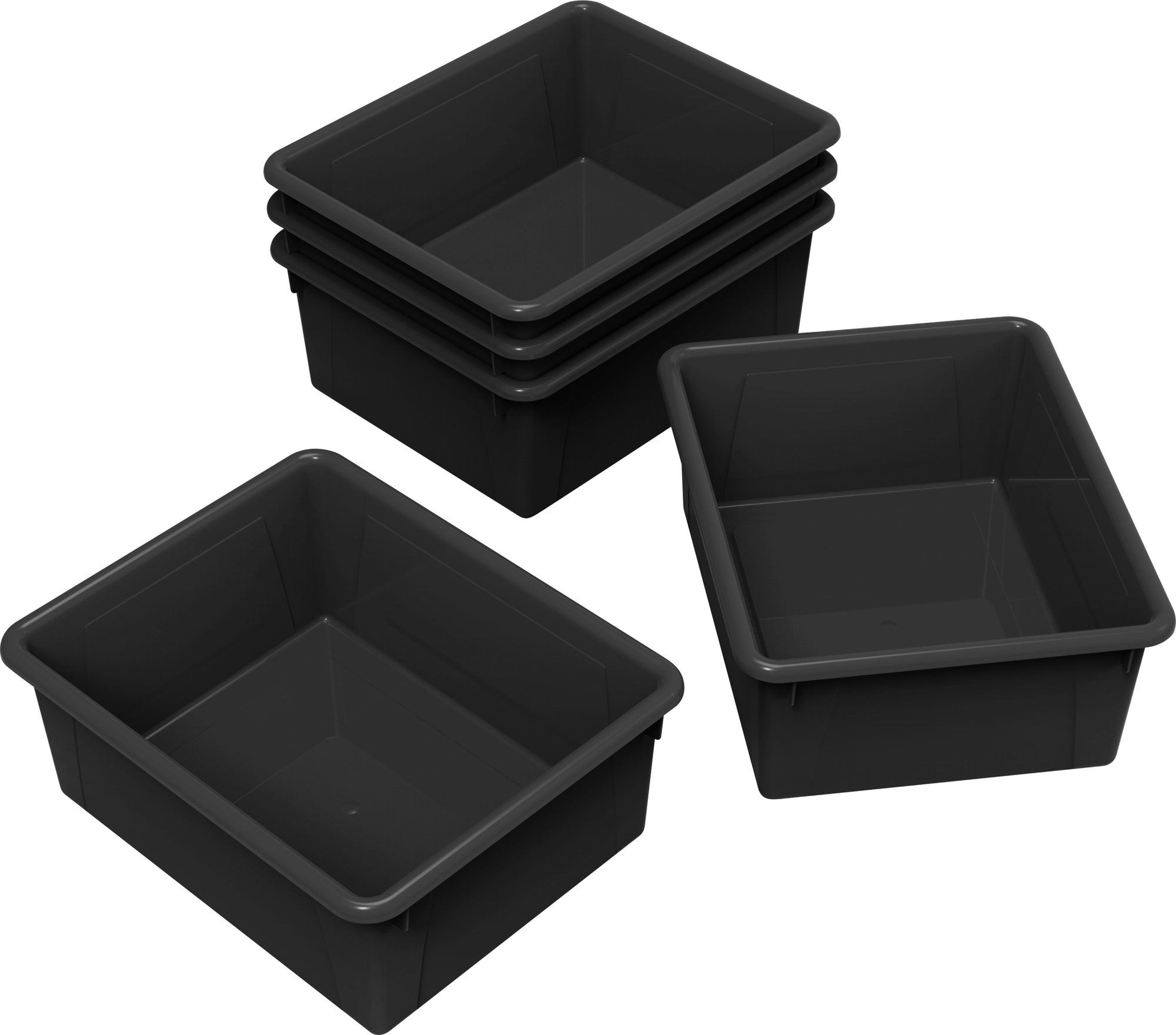 Storex Storage Tray, Letter Size, 10 x 13 x 5 Inches, Black, 5-Pack