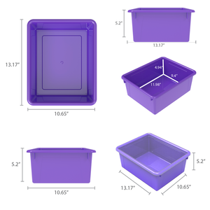 Storex plateau de rangement, format lettre, 10 x 13 x 5 pouces, violet, paquet de 5                                     