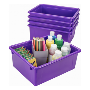 Storex plateau de rangement, format lettre, 10 x 13 x 5 pouces, violet, paquet de 5                                     