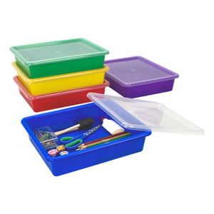 Flat Storage Tray with Lid, Assorted