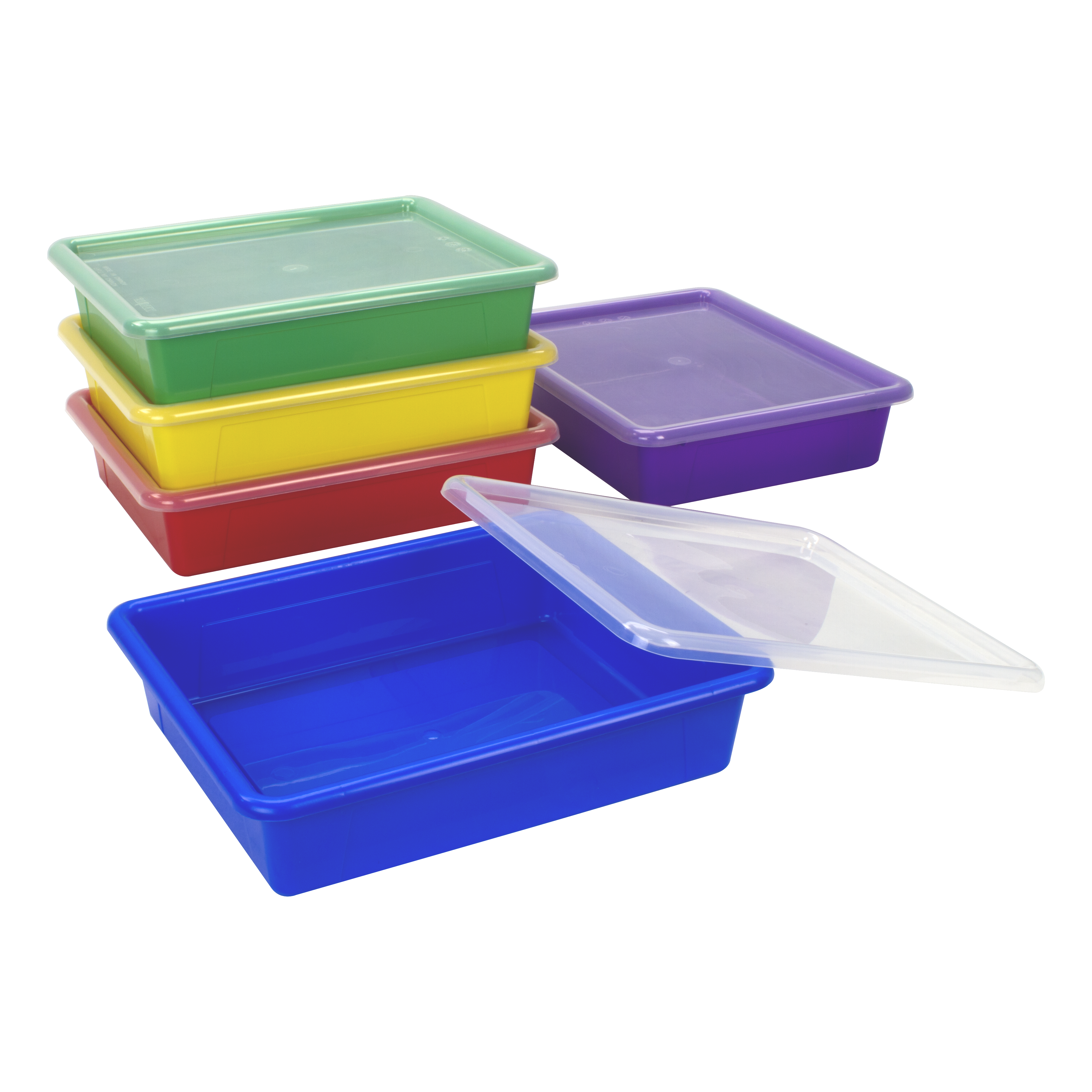 Flat Storage Tray with Lid Assorted Storex