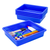 Flat Storage Tray with Lid, Blue