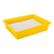 Storex plateau de rangement avec couvercle, format lettre, 10 x 13 x 3 pouces, jaune, lot de 5                          
