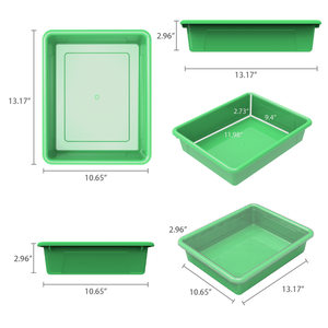 Flat Storage Tray with Lid, Green