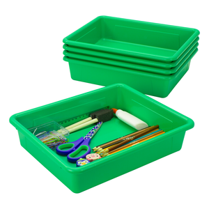 Flat Storage Tray with Lid, Green