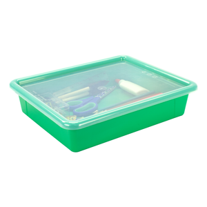 Flat Storage Tray with Lid, Green