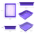 Flat Storage Tray with Lid, Violet