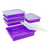 Storex Flat Storage Tray with Lid, Letter Size, 10 x 13 x 3 Inches, Violet, 5-Pack