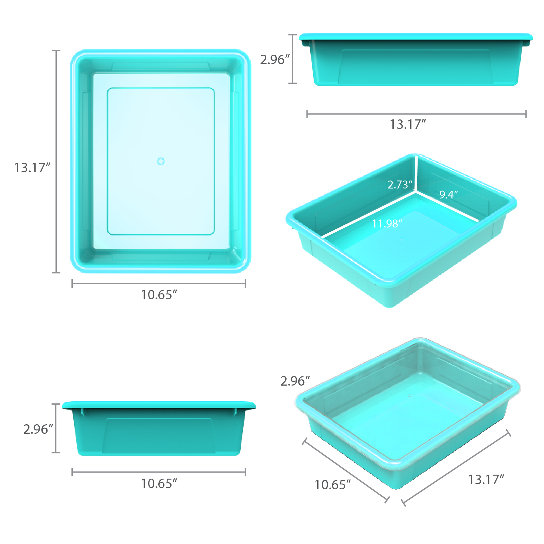 Letter Size Storage Tray Storex Flat Storage Trays With Lids – 5-Pack ...