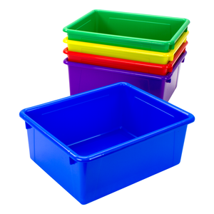Storex plateau de rangement avec couvercle, format lettre, 10 x 13 x 5 pouces, couleurs variées, lot de 5               