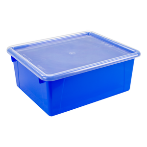 Storex plateau de rangement avec couvercle, format lettre, 10 x 13 x 5 pouces, couleurs variées, lot de 5               