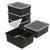 Storex plateau de rangement avec couvercle, format lettre, 10 x 13 x 5 pouces, noir, lot de 5                           