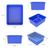 Storex plateau de rangement avec couvercle, format lettre, 10 x 13 x 5 pouces, bleu, lot de 5                           