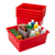 Deep Storage Tray with Lid, Red