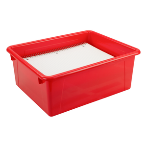 Deep Storage Tray with Lid, Red