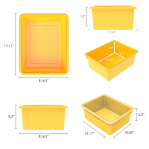 Deep Storage Tray with Lid, Yellow