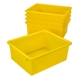 Deep Storage Tray with Lid, Yellow