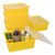 Deep Storage Tray with Lid, Yellow