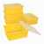 Storex Deep Storage Tray with Lid, Letter Size, 10 x 13 x 5 Inches, Yellow, 5-Pack