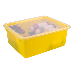 Deep Storage Tray with Lid, Yellow