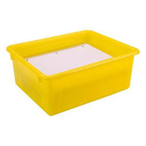 Deep Storage Tray with Lid, Yellow
