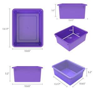 Deep Storage Tray with Lid, Violet