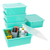 Storex plateau de rangement avec couvercle, format lettre, 10 x 13 x 5 pouces, bleu sarcelle, lot de 5                  