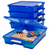 Storex boîte de projet, 12 x 12 pouces, bleu transparent, lot de 5                                                      