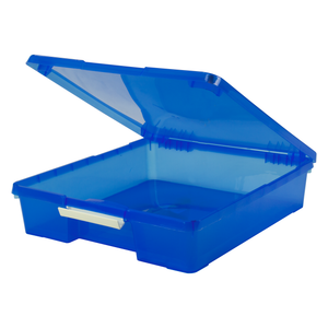 Storex boîte de projet, 12 x 12 pouces, bleu transparent, lot de 5                                                      