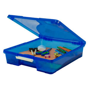 Storex boîte de projet, 12 x 12 pouces, bleu transparent, lot de 5                                                      