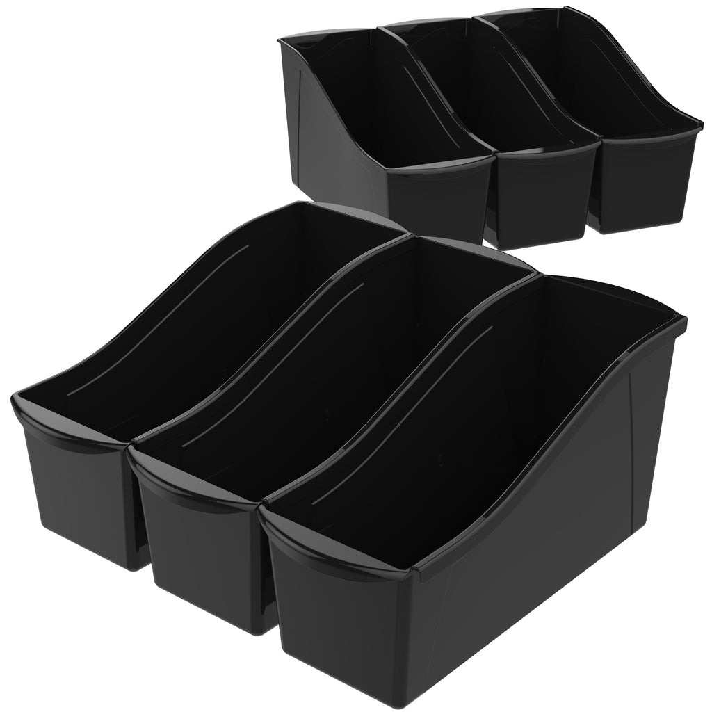 Large Book Bin, Black, (6 units/pack)