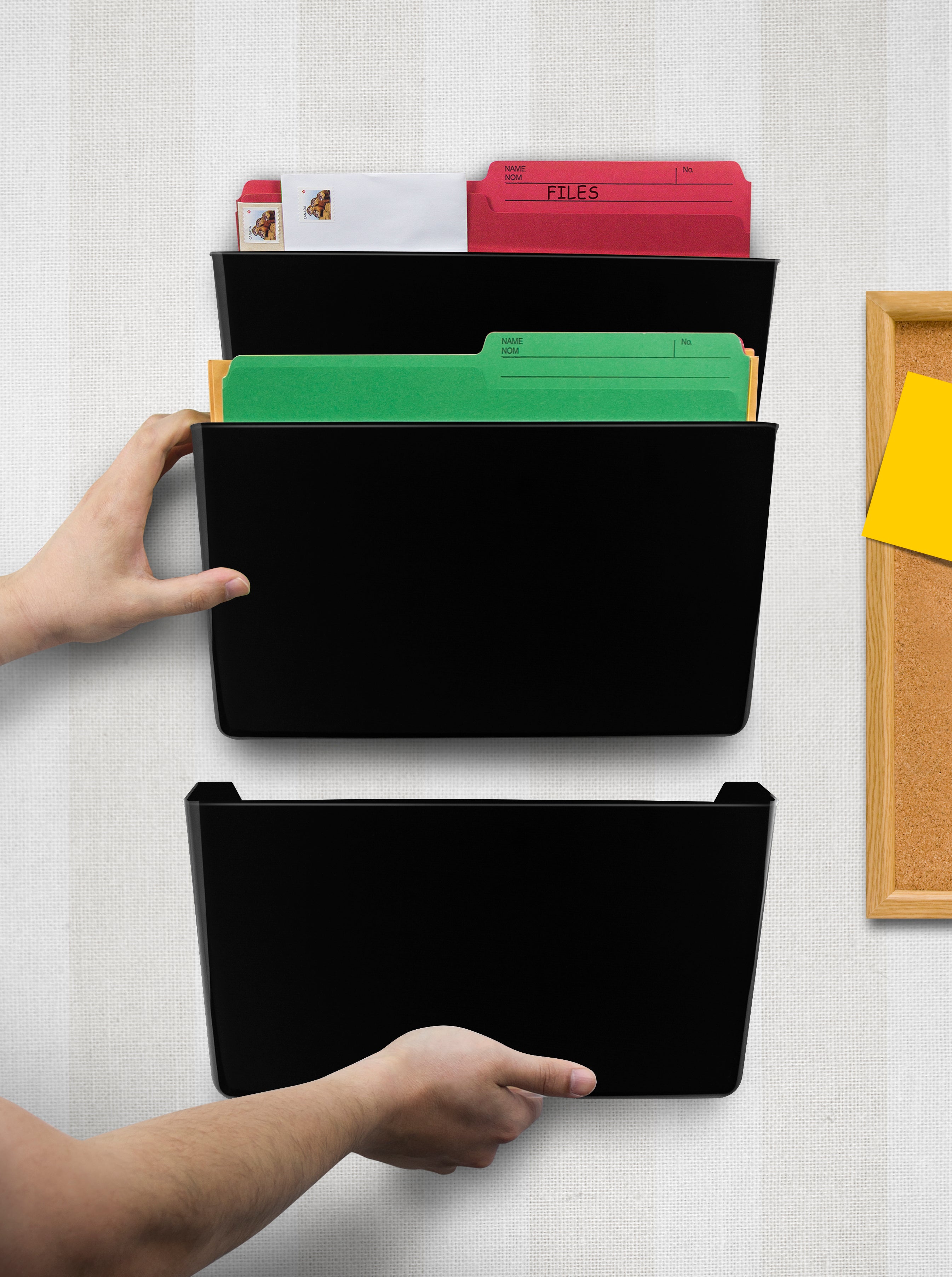 Standard Letter Wall Pocket, Black, Set of 2 – Storex