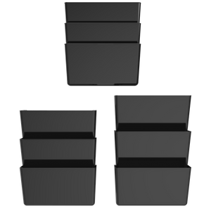 Standard Letter Wall Pocket, Black, Set of 2