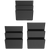Standard Letter Wall Pocket, Black, Set of 2