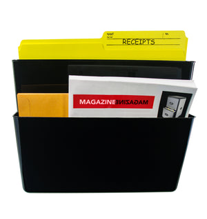 Standard Letter Wall Pocket, Black, Set of 2