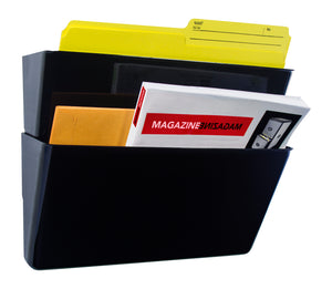 Standard Letter Wall Pocket, Black, Set of 2