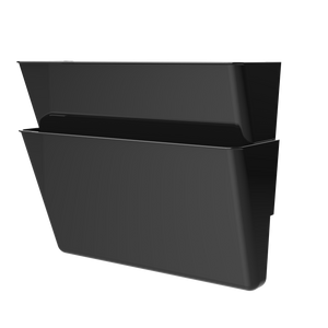 Standard Letter Wall Pocket, Black, Set of 2