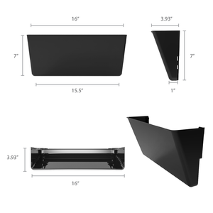 Standard Letter Wall Pocket, Black, Set of 6