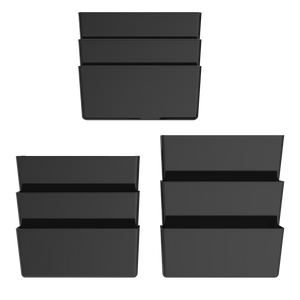 Standard Letter Wall Pocket, Black, Set of 6
