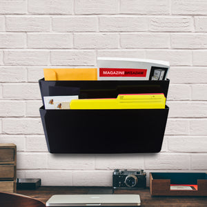 Standard Letter Wall Pocket, Black, Set of 6